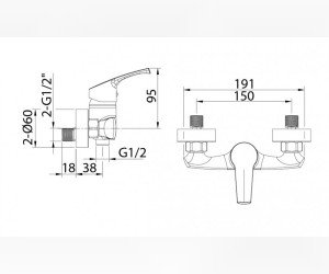 Смеситель Milardo Sterm STESB00M03 для душа с душевым гарнитуром, хром