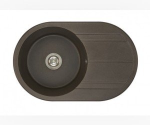 Кухонная мойка Акватон Амира круглая с крылом, кофе, 1A712932AI280