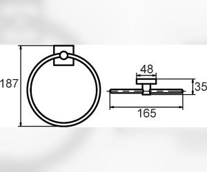 Полотенцедержатель кольцо Milardo Amur AMUSM00M52, 18.7 см, хром