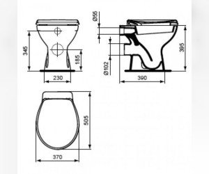 Приставной унитаз Vidima СЕВА ФРЕШ (Seva Fresh) E406261 цвет-белый