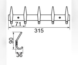 Планка с 5-тью крючками Veragio Gifortes VR.GFT-9075.CR, хром