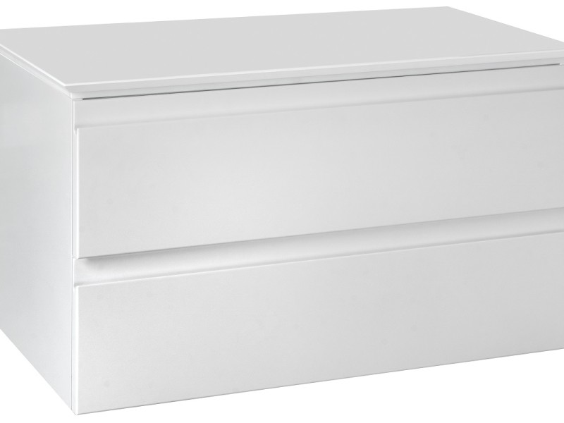 Тумба под раковину Jacob Delafon Madeleine 80 см, со столешницей и с подсветкой, белая блестящая, EB2083-J5