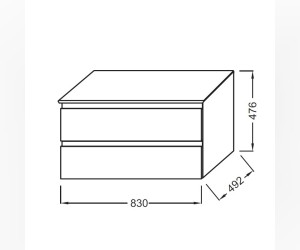 Тумба под раковину Jacob Delafon Madeleine 80 см, со столешницей и с подсветкой, белая блестящая, EB2083-J5