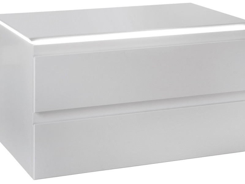 Тумба под раковину Jacob Delafon Madeleine 80 см, со столешницей и с подсветкой, белая блестящая, EB2083-J5