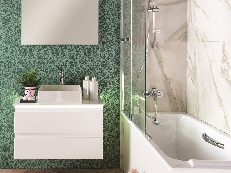 Тумба под раковину Jacob Delafon Madeleine 80 см, со столешницей и с подсветкой, белая блестящая, EB2083-J5