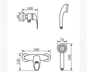 Смеситель Veragio Pont VR.PNT-2131.CR для ванны и душа, хром