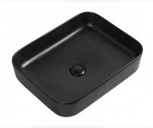 Раковина Aquanet Soul-1-MB 50 x 40 x 13.5 см, накладная, черный, 245833