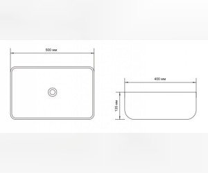Раковина Aquanet Soul-1-MB 50 x 40 x 13.5 см, накладная, черный, 245833