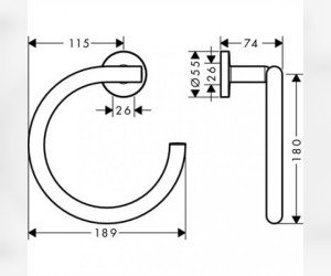 Полотенцедержатель Hansgrohe Logis Universal 41724000 кольцо, 20.7 см, хром