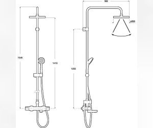 Душевая система Roca Victoria, с термостатом, верхний душ 20 см, хром, 5A2718C00