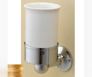 Стакан с настенным держателем для щеток Devon&Devon NewYork NY103OT, керамика/светлое золото