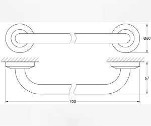 Полотенцедержатель FBS Standard STA 033 длина 70 см, хром