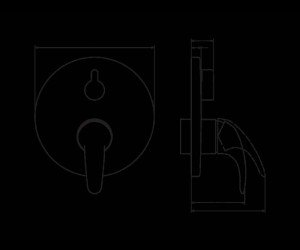 Смеситель для ванны и душа Oras Polara 1443C, внешняя часть