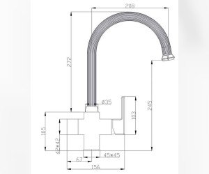 Смеситель для кухни Zorg Antic с подключением фильтра, античная бронза, A 52 KF-BR