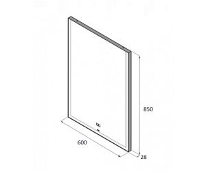 Зеркало Roca Aneto 60 812362000, с LED подсветкой, цвет белый матовый