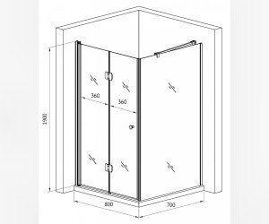 Душевой уголок Gemy Dutch Windmill S37193B-D70 80 х 70 см прямоугольный, стекло прозрачное, хром