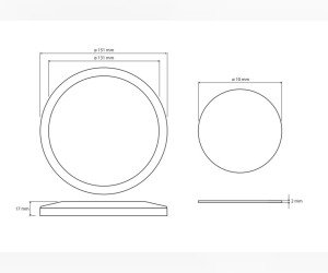 Косметическое зеркало Bemeta 112101150 15.1 x 1.7 x 15.1 см для склеивания, хром