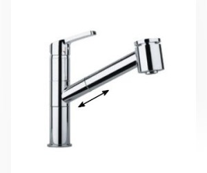 Смеситель Franke RINSOS, 115.0278.244, для кухни, с выдвижным изливом, хром