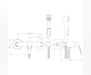 Гигиенический душ Rossinka, со смесителем, хром, Y25-52