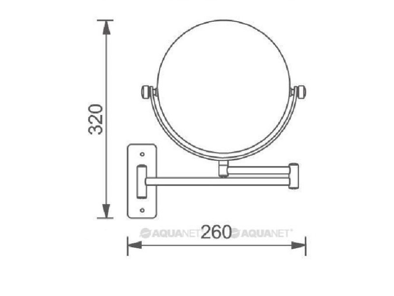 Косметическое зеркало Aquanet 8034, хром (195657)