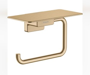 Держатель туалетной бумаги Hansgrohe AddStoris, с полкой, шлифованная бронза, 41772140