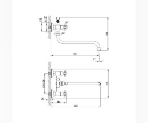 Смеситель Milardo Cadiss CADSBLCM10 для ванны и душа, хром