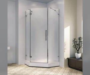 Душевое ограждение Радомир Санторо, 100 х 100 см, профиль хром, стекло прозрачное