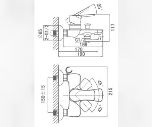 Смеситель D&K Reisling Rhein DA1273201 для ванны и душа