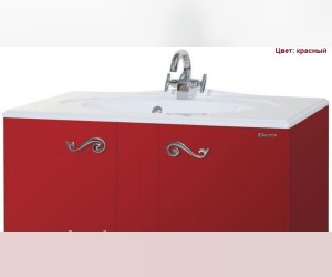 Тумба под раковину Bellezza Эстель 90, напольная, цвет красный