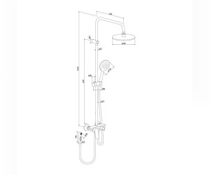 Душевая система Damixa Apollo, чёрная матовая, DX220910300