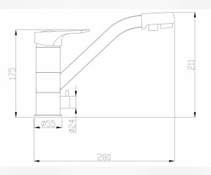 Смеситель Zorg Steel Hammer SH 321 SATIN для кухни под фильтр, нержавеющая сталь