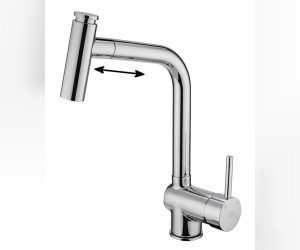 Смеситель GPD Espina MES71, для кухонной мойки, с выдвижным изливом, хром