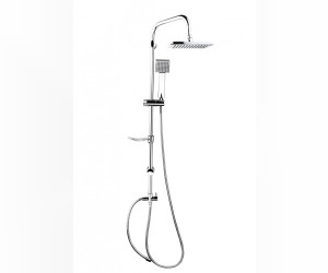 Душевая стойка GPD DST19-3, верхний душ квадратный, лейка 2 режима, хром