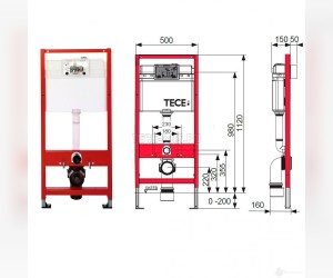 Инсталляция для унитаза с панелью смыва TECEbase ТЕСЕnow 9400413