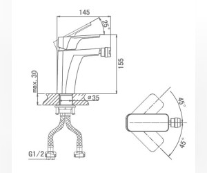 Смеситель D&K Berlin DA1432213 для биде, оранжевый