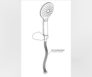 Душевая лейка GPD DST56-S, 3 режима, черный