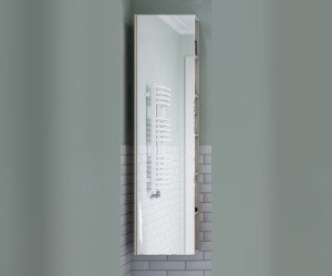 Пенал Акватон Сканди 40 см, 1A253403SDB20 с зеркалом, подвесной, белый/дуб верона