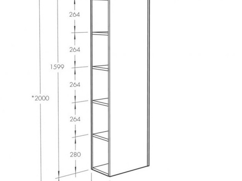 Пенал Акватон Сканди 40 см, 1A253403SDB20 с зеркалом, подвесной, белый/дуб верона