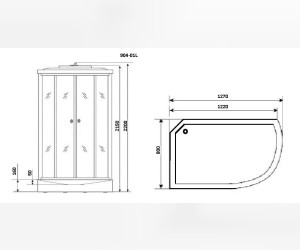 Душевая кабина Niagara NG-904-01L/R, 131 x 80 см, без бани