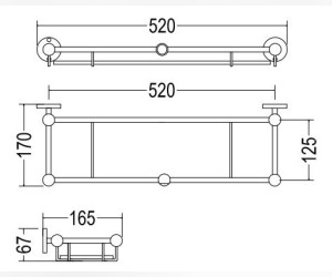 Полка Devon&Devon Trendy WFC700OT, латунь