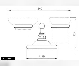Подставка для мыльницы и стакана Nicolazzi Classico 1494TB бронза