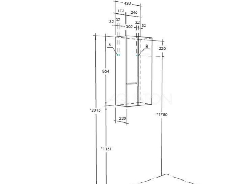 Полупенал Акватон Мишель 43 см, дуб эндгрейн, белый, 1A243903MIX40