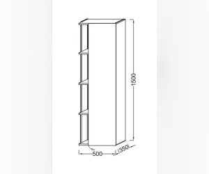 Пенал Jacob Delafon Terrace 50 см L/R, EB1179G-274, подвесной, черный лак