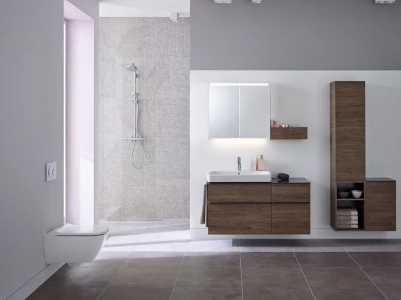 Шкаф-пенал Geberit Smyle Square 500.361.JR.1, 36 см, цвет орех пекан