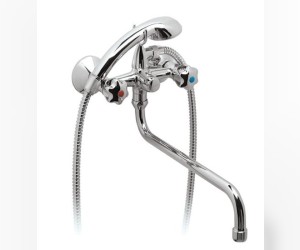 Смеситель Vidima ВИТ (VIT) BA155AA для ванны и душа с душевым гарнитуром, поворотный излив, хром