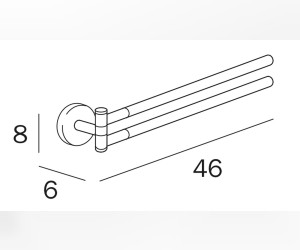 Полотенцедержатель двойной Inda Forum A36150CR, 45.5 см, хром