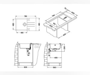 Мойка кухонная Alveus Rock 130 1090944