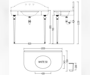 Раковина с консолью Devon&Devon Palace Consolle DEPALACENE/ST