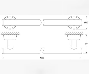 Полотенцедержатель FBS Vizovice VIZ 031 длина 50 см, хром