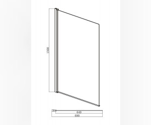 Шторка на ванну Bravat Alfa 70 x 150 см, стекло прозрачное, профиль алюминий матовый, BG070.1500AM